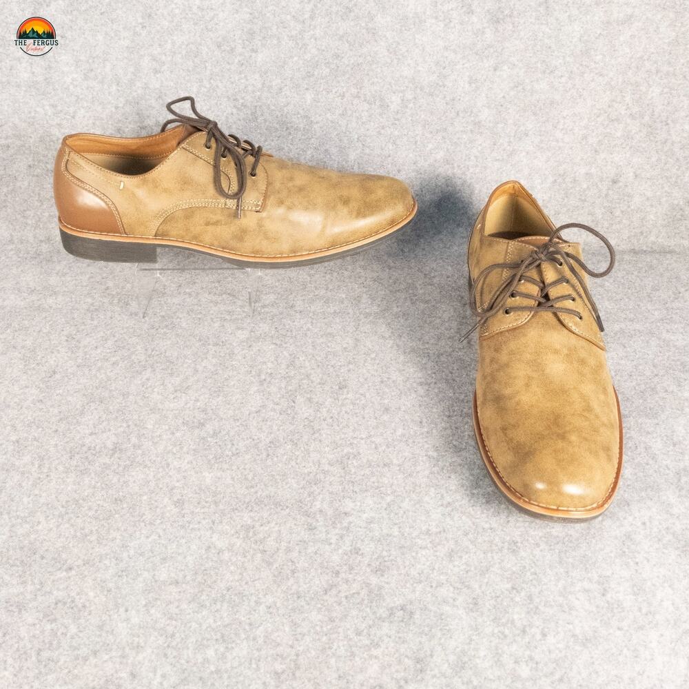 St. John's Bay Oliver Dry Cool Oxford Dress Shoes Brown Leather Men's Size 13M